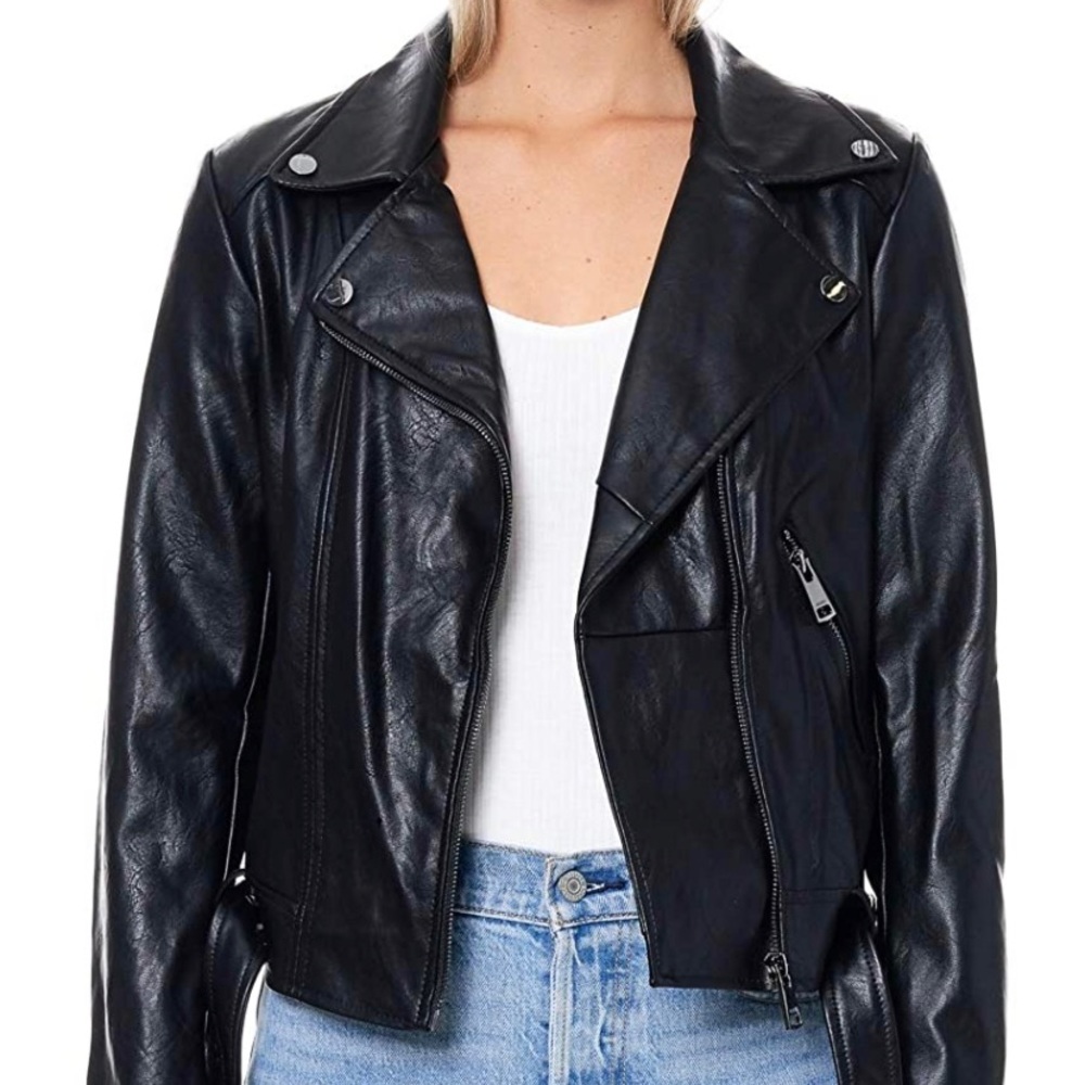 Elodie Faux Leather Moto Jacket